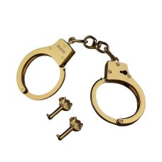 Наручники массивные БДСМ металлические позолоченные Lockink