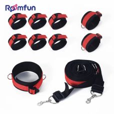 Система фиксации тела для кровати красно чёрного цвета Roomfun Bedroom Bondage 