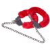 Оковы с мехом для БДСМ красные Metal Ankle Cuffs