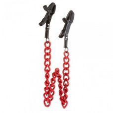 Зажимы на соски с клипсами для БДСМ Lucky Bay красные Chain