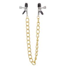 Зажимы на соски с золотистой цепочкой Nipple play Gold Cnain
