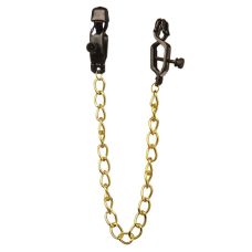 Прищепки на соски черные с золотичтой цепочкой Nipple play Gold