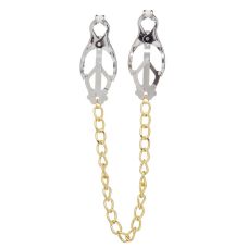 Зажимы на соски с золотистой цепочкой Nipple play кабалы Gold Cnain