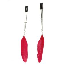 Зажимы на соски Nipple play пинцет перышки Red