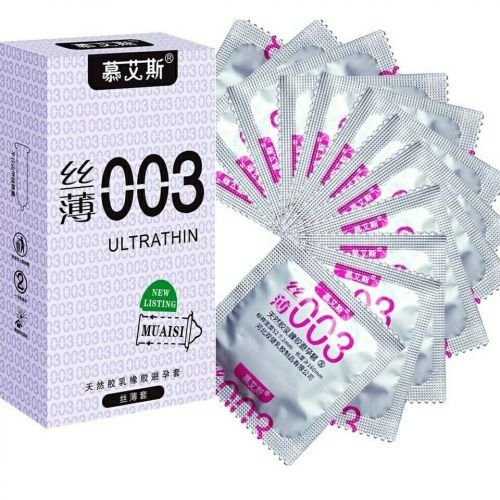 Ультратонкие презервативы 0,03 мм со смазкой Muaisi Silver 12 шт