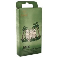 Презервативы разной текстуры и разных цветов Amor Mix 12 штук