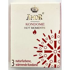 Презервативы из натурального латекса с согревающим и возбуждающим эффектом Amor Hot Moments 3 штуки