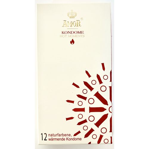 Презервативы из натурального латекса с согревающим и возбуждающим эффектом Amor Hot Moments 12 штук