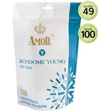 Презервативы для мужчин с небольшим членом из натурального высококачественного латекса Amor Young 100 штук