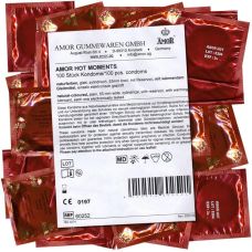 Презервативы с согревающим и возбуждающим эффектом з натурального латексного материала высокого качества Amor Hot Moments 100 штук