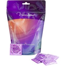 Презервативы с резервуаром и силиконовой смазкой из натурального латексного материала высокого качества разных цветов Vibratissimo Mix 50 штук