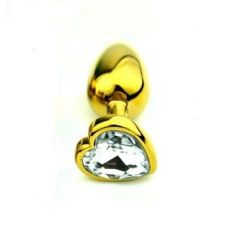 Анальна пробка золотого кольору з кристалом S