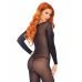 Боди с длинными рукавами и открытым доступом черного цвета Leg Avenue Long Sleeves Bodystocking размер Оne size