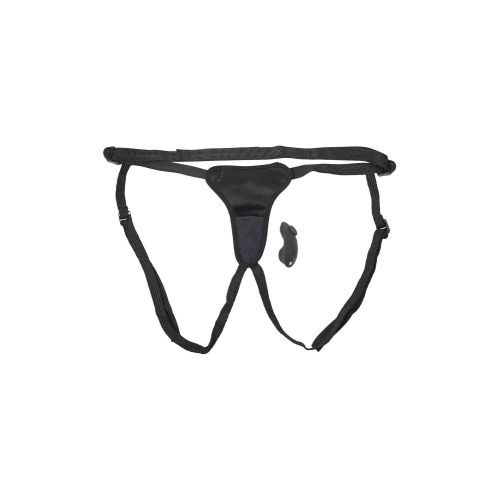 Вибротрусики для стимуляции клитора с пультом управления черного цвета Sportsheets 