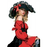 Костюм сексуальной пиратки для ролевых игр черно красного цвета Leg Avenue Vixen Pirate Wench 1 предмет размер L