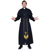 Костюм священника для ролевых игр черного цвета Leg Avenue размер XL 2 предмета