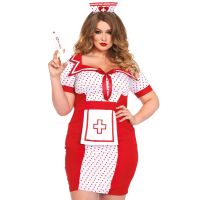 Кокетливый костюм медсестры для ролевых игр красно белого цвета Leg Avenue размеры XL XXL