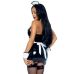 Сексуальный костюм горничной для ролевых игр из винила черно белого цвета Leg Avenue Naughty Maid размер S