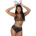 Костюм кролика для рольових ігор чорного кольору Leg Avenue Bunny Black One Size