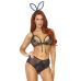 Костюм кролика для рольових ігор чорного кольору Leg Avenue Bunny Black One Size