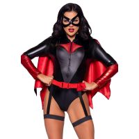 Сексуальний костюм Бет Вумен для рольових ігор чорно червоного кольору Leg Avenue 4 предмети розмір M