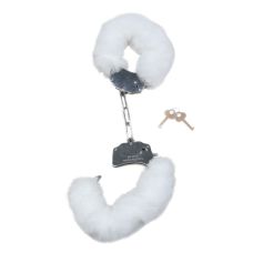 Наручники БДСМ металеві з білим хутром Boss series