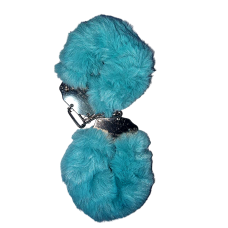 Наручники БДСМ із штучного хутра салатового кольору DS Fetish