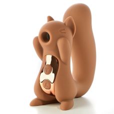 Вакуумний кліторальний стимулятор з вібрацією 2 в 1 у формі білочки коричневий Sweet Em Velvet Lure 