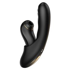 Смарт Вібратор Пульсатор з функцією нагрівання та змінною насадкою з відростком із вакуумною стимуляцією клітора чорний BeYourLover Fatima
