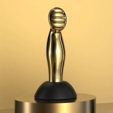 Вибратор для простаты с пультом ДУ металлический золотистого цвета Lockink Sevanda Eros