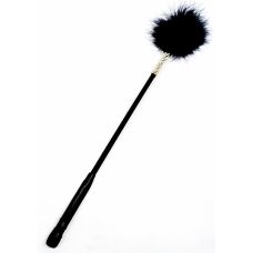 Щекоталка БДСМ с перьями и стразами черного цвета DS Fetish