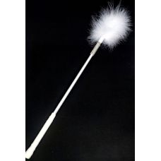 Щекоталка БДСМ с перьями и стразами белого цвета DS Fetish