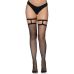 Чулки в сеточку с подвязками черного цвета Leg Avenue Thigh highs with garter top размер Оne size