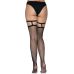 Чулки в сеточку с подвязками черного цвета Leg Avenue Thigh highs with garter top размер Оne size