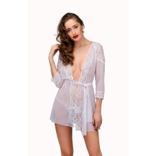Прозорий халатик Bella білий тет 36/38