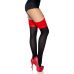 Непрозорі панчохи чорного кольору з червоними вставками Leg Avenue Opaque 2 Tone Stockings розмір Оne size