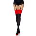 Непрозорі панчохи чорного кольору з червоними вставками Leg Avenue Opaque 2 Tone Stockings розмір Оne size