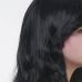 Перука з чубчиком з довгим хвилястим волоссям чорного кольору Fetish Hair довжина 600 мм