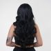 Перука з чубчиком з довгим хвилястим волоссям чорного кольору Fetish Hair довжина 600 мм