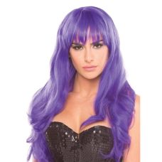 Перука довга Кучеряве з чубчиком фіолетового кольору DS Fetish