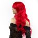 Парик с челкой красный c длинными вьющимися волосами Fetish Hair