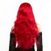 Парик с челкой красный c длинными вьющимися волосами Fetish Hair