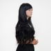 Перука з чубчиком з довгим хвилястим волоссям чорного кольору Fetish Hair довжина 800 мм