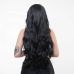 Перука з чубчиком з довгим хвилястим волоссям чорного кольору Fetish Hair довжина 800 мм