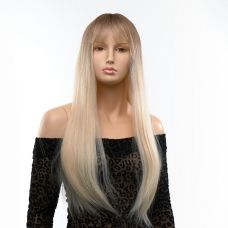 Парик омбре блонд c длинными прямыми волосами с челкой Fetish Hair