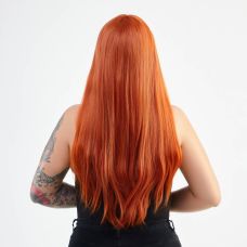 Перука з чубчиком довгий прямий рудий Fetish Hair