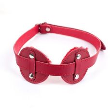 Маска на очі зі штучної шкіри червона DS Fetish