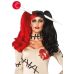 Перука Арлекіно з хвостиками для рольових ігор чорно червоний Leg Avenue Harlequin
