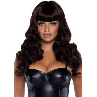 Парик брюнетка c длинными волнистыми волосами с челкой Leg Avenue