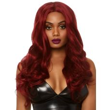 Жіноча довга хвиляста перука винно-червоного кольору Leg Avenue